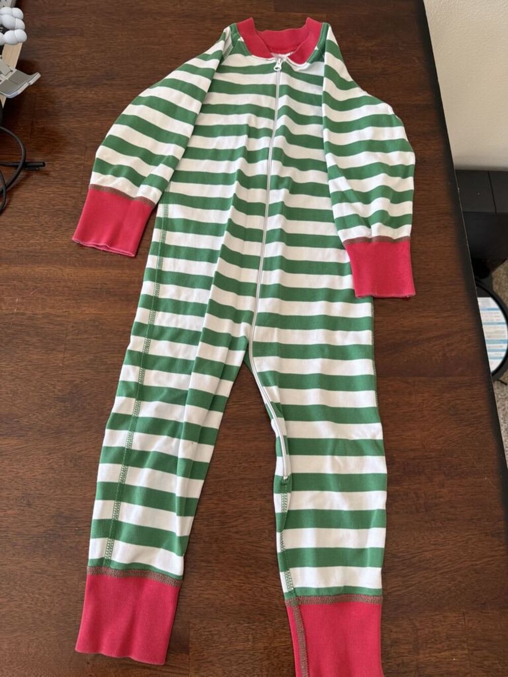 Hanna Andersson Holiday Stripe Zip Sleeper 1 Piece Cotton Christmas Pajama
